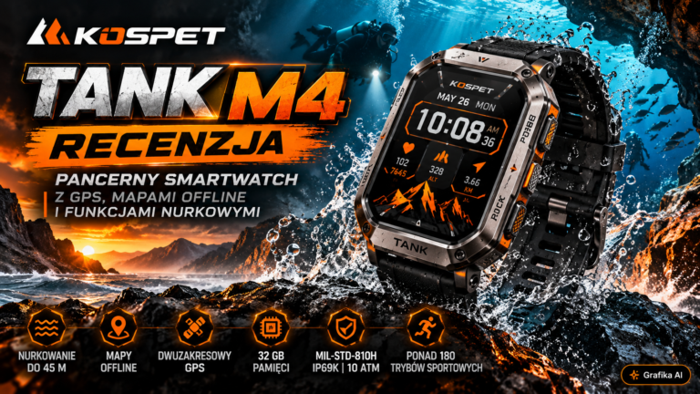 KOSPET TANK M4 – recenzja. Pancerny smartwatch z AMOLED, GPS i funkcjami nurkowymi. Czy to nowy król outdooru?