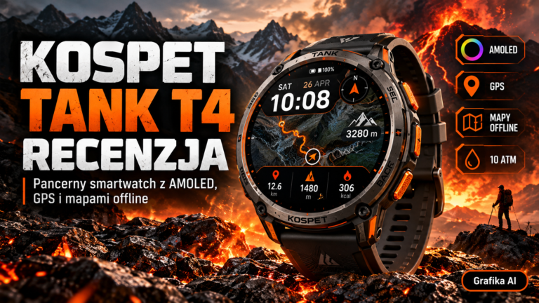 KOSPET TANK T4 – recenzja. Pancerny smartwatch z AMOLED, GPS i mapami offline. Czy warto go kupić?